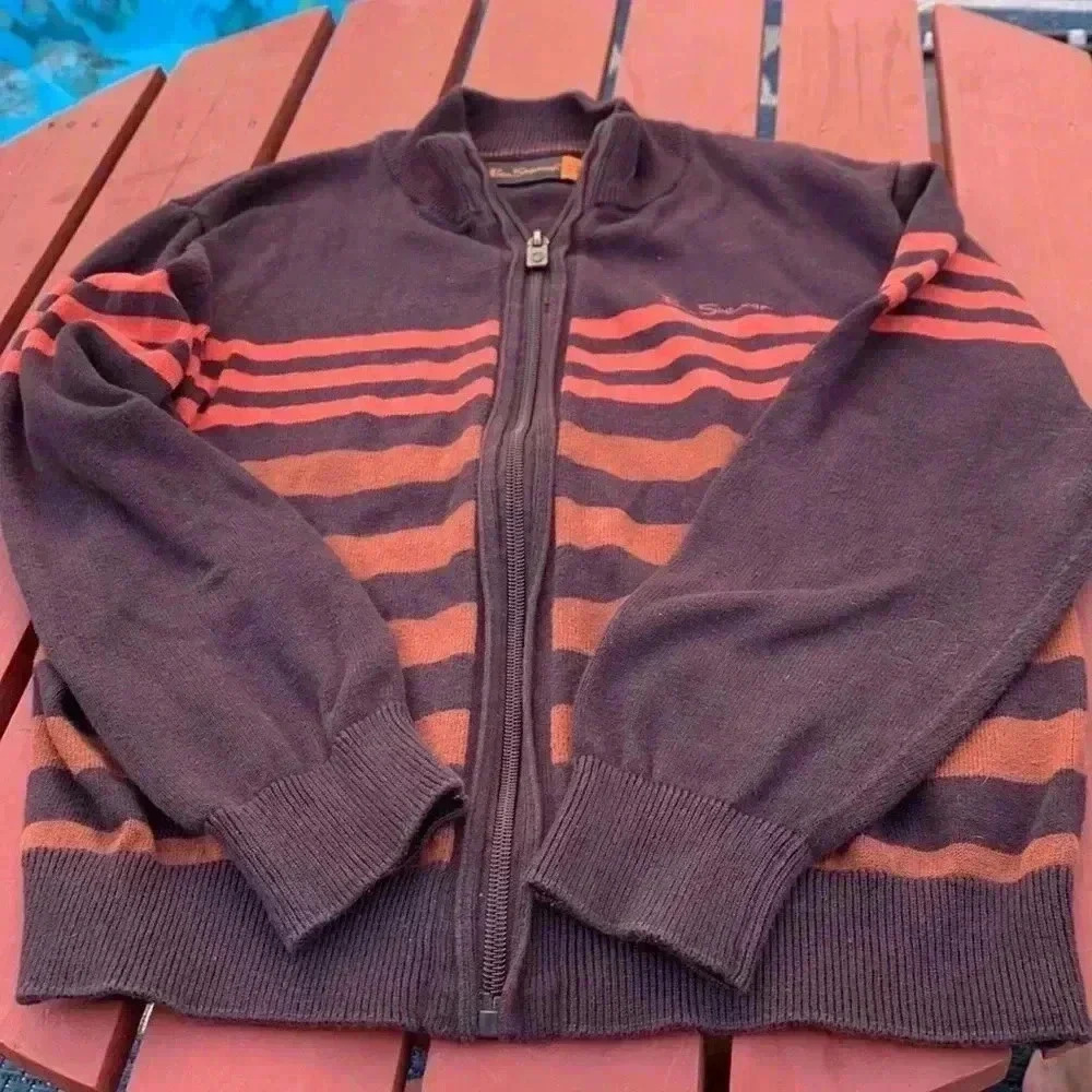 (five for $25) Ben Sherman, 100% cotton front zip Cardigan w ribbing